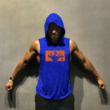 New Summer Muscle Fitness Stringer Hoodies Muscle Shirt Bodybuilding Clothing Gym Tank Top Mens Sleeveless shirts